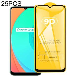 For Realme C11 / vivo Y56 25 PCS  9D Full Glue Full Screen Tempered Glass Film