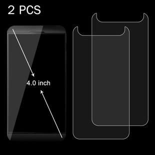 2 PCS 4.0 inch Mobile Phone 0.26mm 9H Surface Hardness 2.5D Explosion-proof Tempered Glass Screen Protector Film