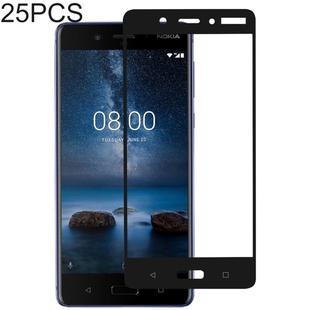 25 PCS Full Glue Full Cover Screen Protector Tempered Glass film for Nokia 8
