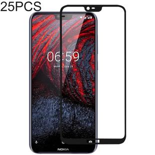 25 PCS Full Glue Full Cover Screen Protector Tempered Glass film for Nokia 6.1 Plus / X6