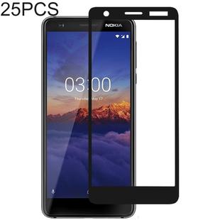 25 PCS Full Glue Full Cover Screen Protector Tempered Glass film for Nokia 3.1