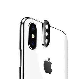 For iPhone XS Max Titanium Alloy Metal Camera Lens Protector Tempered Glass Film(Silver)