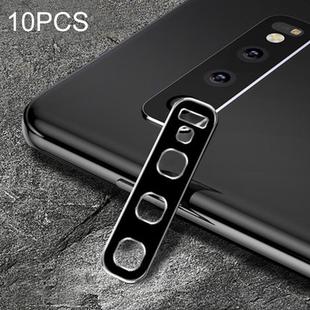 10 PCS Titanium Alloy Metal Camera Lens Protector Tempered Glass Film for Galaxy S10 / S10+(Silver)