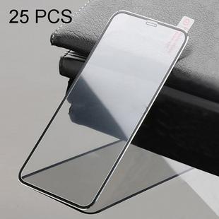For iPhone 11 Pro Max / XS Max 25pcs Titanium Alloy Metal Edge Full Coverage Front Tempered Glass Screen Protector(Black)