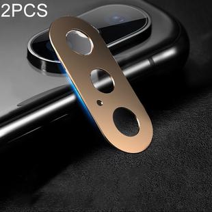 2 PCS 10D Full Coverage Mobile Phone Metal Rear Camera Lens Protection Cover for iPhone XS Max / XS / X (Rose Gold)