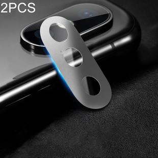 2 PCS 10D Full Coverage Mobile Phone Metal Rear Camera Lens Protection Cover for iPhone XS Max / XS / X (Silver)