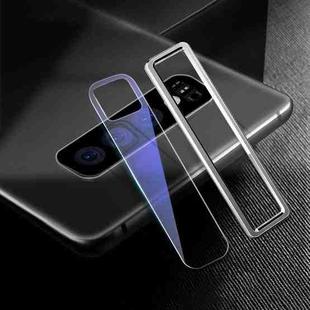Scratchproof Mobile Phone Metal Rear Camera Lens Ring + Rear Camera Lens Tempered Protective Film Set for Samsung Galaxy S10 (Silver)