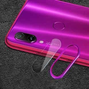 Scratchproof Mobile Phone Metal Rear Camera Lens Ring + Rear Camera Lens Tempered Protective Film Set for Xiaomi Redmi Note 7(Purple)