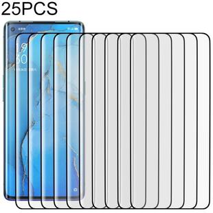 25 PCS For OPPO Reno3 Pro 9H HD 3D Curved Edge Tempered Glass Film (Black)