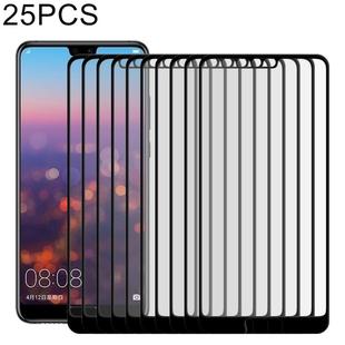25 PCS 9H Silk Print Full Screen Full Tempered Glass Film for Huawei P20