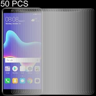 50 PCS 0.26mm 9H 2.5D Tempered Glass Film for Huawei Y9 (2018)