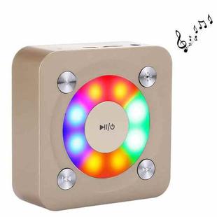 A9 Portable Bluetooth Stereo Speaker with Built-in MIC & Light, Support Hands-free Calls & TF Card & AUX IN, Bluetooth Distance: 10m(Gold)