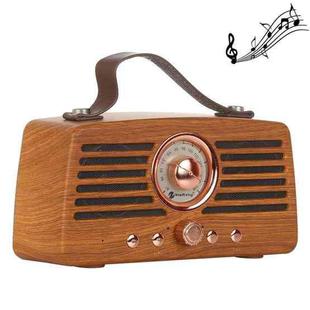 NewRixing NR-4013 Retro Manchurian Ash Texture Hand Wireless FM Speaker with Call Function, Support TF Card & U Disk