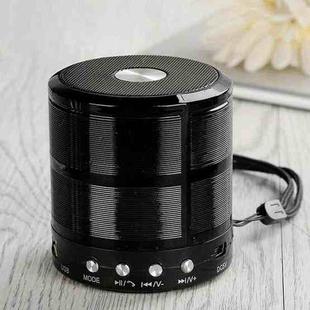 WS-887 Bluetooth Speaker with Lanyard, Support Hands-free Call & FM & U Disk & TF Card & AUX(Black)