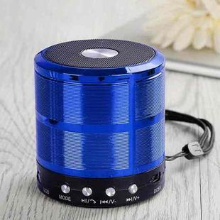 WS-887 Bluetooth Speaker with Lanyard, Support Hands-free Call & FM & U Disk & TF Card & AUX(Blue)