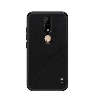 MOFI Shockproof TPU + PC + Cloth Pasted Case for Nokia X6 (Black)