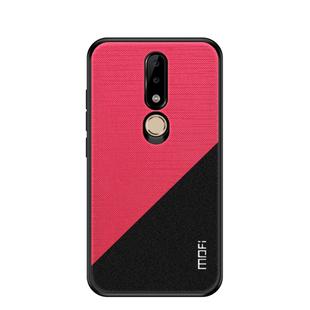 MOFI Shockproof TPU + PC + Cloth Pasted Case for Nokia X6 (Red)