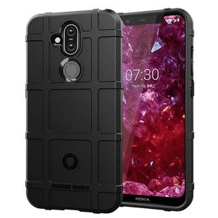 Shockproof Protector Cover Full Coverage Silicone Case for Nokia 8.1 / X7(Black)