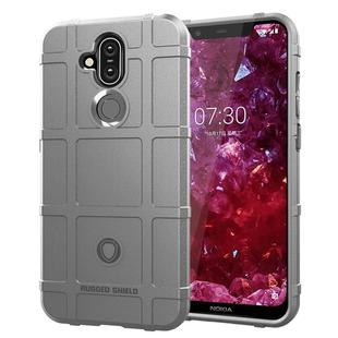 Shockproof Protector Cover Full Coverage Silicone Case for Nokia 8.1 / X7(Grey)