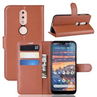 Litchi Texture Horizontal Flip Leather Case for Nokia 4.2, with Wallet & Holder & Card Slots (Brown)