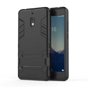 Shockproof PC + TPU Case for Nokia 2.1, with Holder(Black)