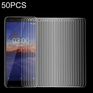 50 PCS 9H 2.5D Tempered Glass Film for Nokia 3.1