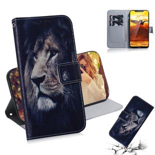 Lion Pattern Coloured Drawing Horizontal Flip Leather Case for Nokia 8.1 / X7, with Holder & Card Slots & Wallet