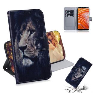 Lion Pattern Coloured Drawing Horizontal Flip Leather Case for Nokia 3.1 Plus, with Holder & Card Slots & Wallet