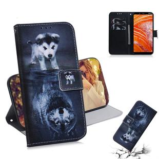 Wolf and Dog Pattern Coloured Drawing Horizontal Flip Leather Case for Nokia 3.1 Plus, with Holder & Card Slots & Wallet