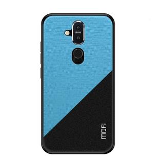 MOFI Shockproof TPU + PC + Cloth Pasted Case for NOKIA X7 / 7.1 Plus(Blue)