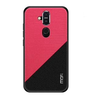 MOFI Shockproof TPU + PC + Cloth Pasted Case for NOKIA X7 / 7.1 Plus(Rose Red)