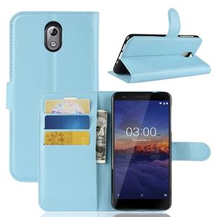 Litchi Texture Horizontal Flip Leather Case for Nokia 3.1, with Wallet & Holder & Card Slots (Blue)