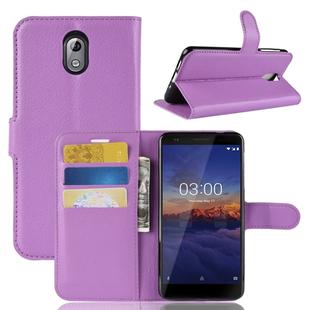 Litchi Texture Horizontal Flip Leather Case for Nokia 3.1, with Wallet & Holder & Card Slots (Purple)