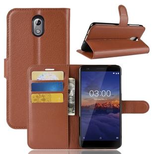 Litchi Texture Horizontal Flip Leather Case for Nokia 3.1, with Wallet & Holder & Card Slots (Brown)