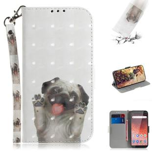3D Colored Drawing Dog Pattern Horizontal Flip Leather Case for Nokia 1 Plus, with Holder & Card Slots & Wallet