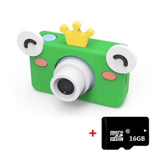D9 8.0 Mega Pixel Lens Fashion Thin and Light Mini Digital Sport Camera with 2.0 inch Screen & Frog Shape Protective Case & 16G Memory for Children