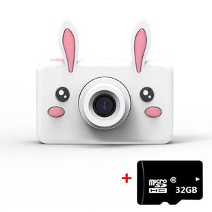 D9 8.0 Mega Pixel Lens Fashion Thin and Light Mini Digital Sport Camera with 2.0 inch Screen & Rabbit Protective Case & 32G Memory for Children