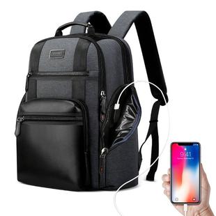 Bopai 851-014318 Fashion Outdoor Breathable Waterproof Anti-theft Three-layer Large Capacity Double Shoulder Bag,with USB Charging Port, Size: 31x17x44cm(Grey)