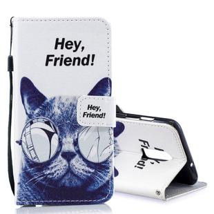 Cool Cat Pattern Horizontal Flip Leather Case for OnePlus 6T, with Holder & Card Slots & Wallet
