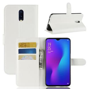 Litchi Texture Horizontal Flip PU Leather Case for OPPO R17, with Holder & Card Slots & Wallet (White)