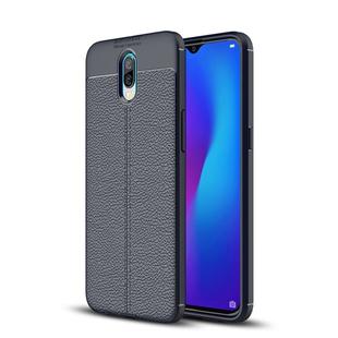 Litchi Texture TPU Shockproof Case for OPPO R17 (Navy Blue)