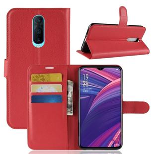 Litchi Texture Horizontal Flip Leather Case for OPPO R17 Pro, with Wallet & Holder & Card Slots (Red)