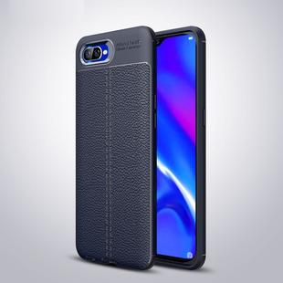 Litchi Texture TPU Shockproof Case for OPPO K1 (Navy Blue)