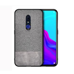 Shockproof Splicing PU + Cloth Protective Case for OPPO F11 Pro (Grey)