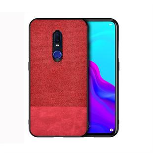 Shockproof Splicing PU + Cloth Protective Case for OPPO F11 Pro (Red)