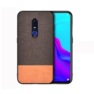 Shockproof Splicing PU + Cloth Protective Case for OPPO F11 Pro (Brown)