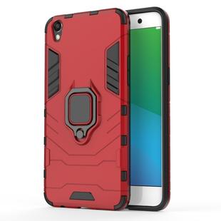 PC + TPU Shockproof Protective Case for OPPO R9 Plus, with Magnetic Ring Holder (Red)