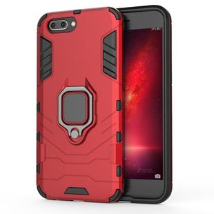 PC + TPU Shockproof Protective Case for OPPO R11, with Magnetic Ring Holder (Red)