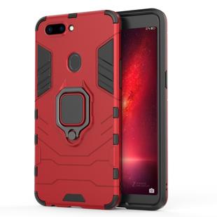 PC + TPU Shockproof Protective Case for OPPO R11s, with Magnetic Ring Holder (Red)