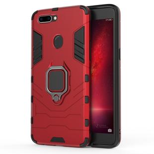 PC + TPU Shockproof Protective Case for OPPO R11s Plus, with Magnetic Ring Holder (Red)